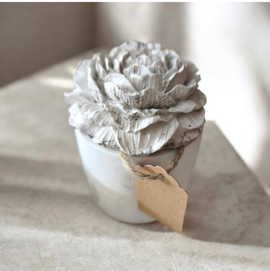 Bombonnière à bijoux marbrée blanche et grise en Jesmonite – Home by Maletim