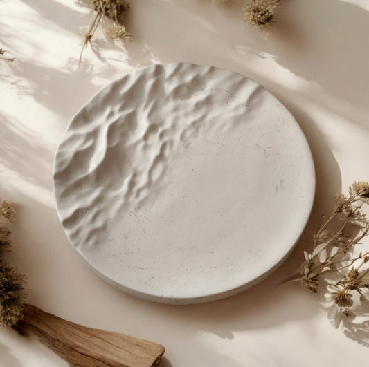 Plateau bijou marbré blanc et gris en Jesmonite – Home by maletim