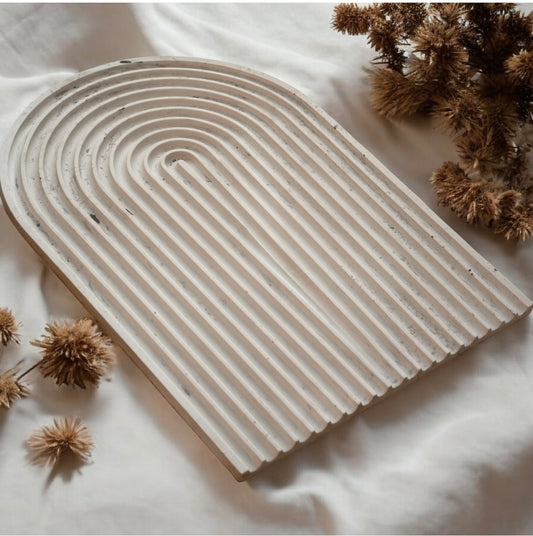 Plateau bijou marbré blanc et gris en Jesmonite – Home by maletim