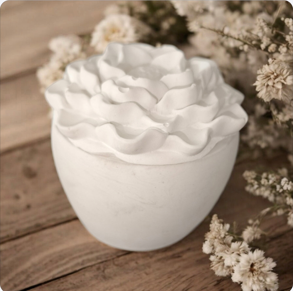 Petite Bombonnière à bijoux marbrée blanche et grise en Jesmonite – Home by Maletim
