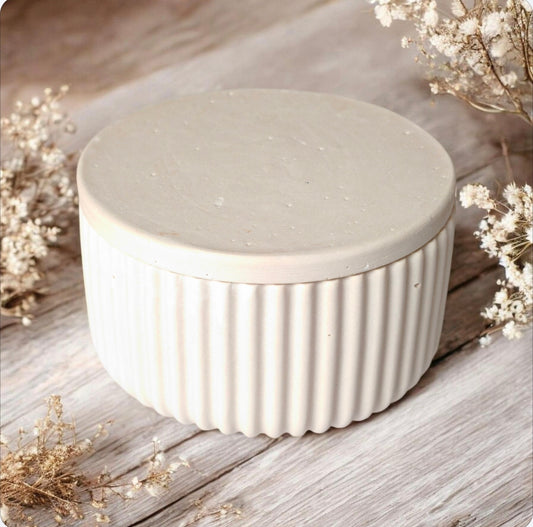 Bombonnière à bijoux beige marbré en Jesmonite – Home by maletim